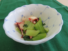 青梗菜とたこのナムル
